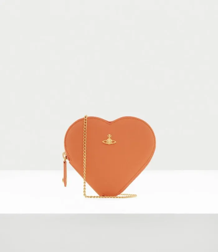 Crossbody Bags Women Vivienne Westwood Saffiano Heart Crossbody Bag In Orange Crossbody Bags Women Vivienne Westwood Saffiano Heart Crossbody Bag In Orange