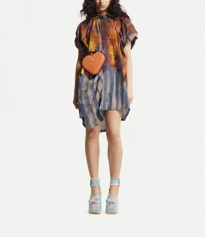 Crossbody Bags Women Vivienne Westwood Saffiano Heart Crossbody Bag In Orange