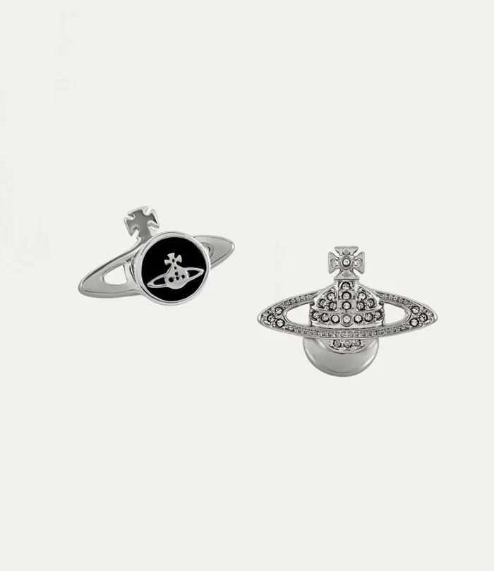 Cufflinks And Pins Men Vivienne Westwood Mini Bas Relief Cufflinks In PlatinumCrystalCrystal Cufflinks And Pins Men Vivienne Westwood Mini Bas Relief Cufflinks In PlatinumCrystalCrystal