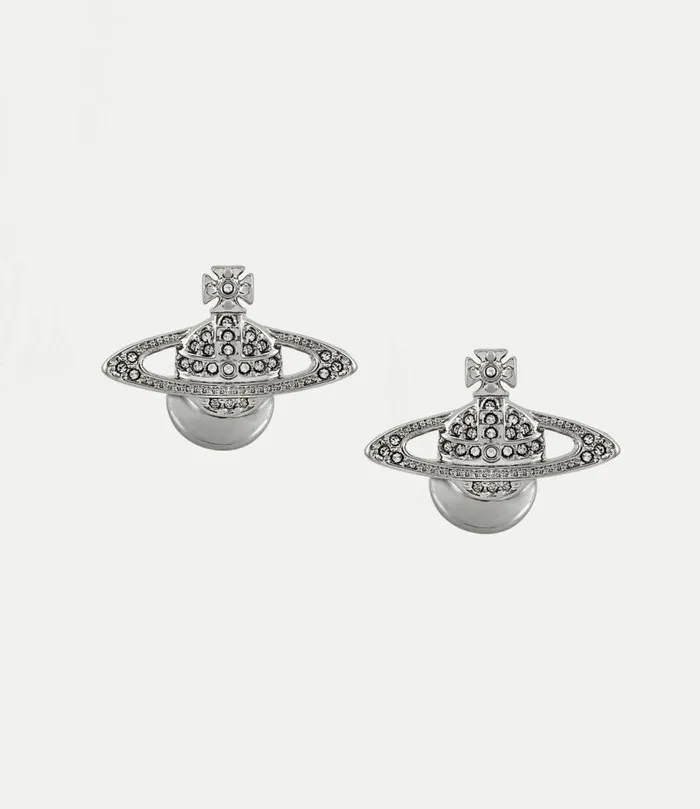 Cufflinks And Pins Men Vivienne Westwood Mini Bas Relief Cufflinks In PlatinumCrystalCrystal