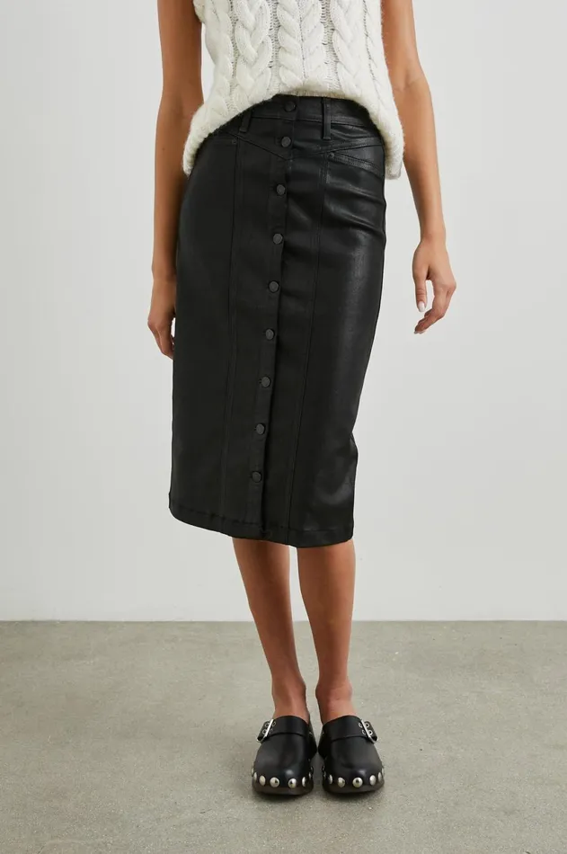 Denim Women Rails Broadway Skirt Coated Noir