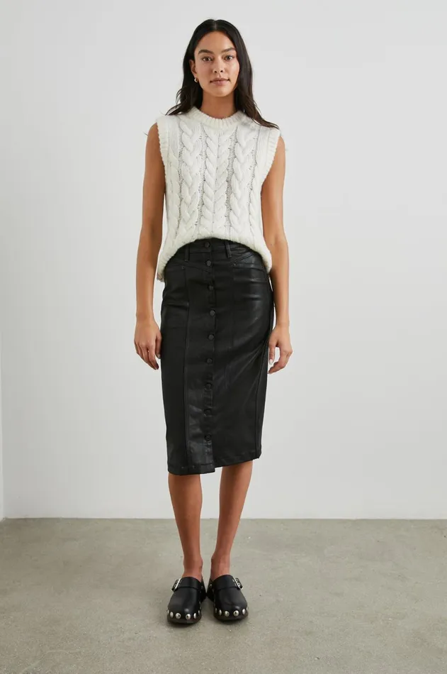 Denim Women Rails Broadway Skirt Coated Noir