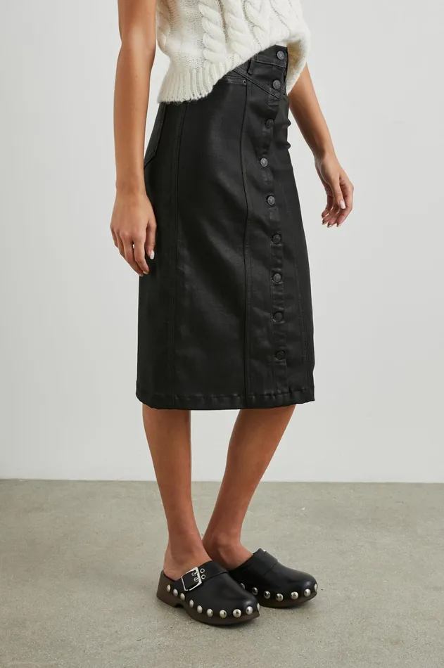 Denim Women Rails Broadway Skirt Coated Noir
