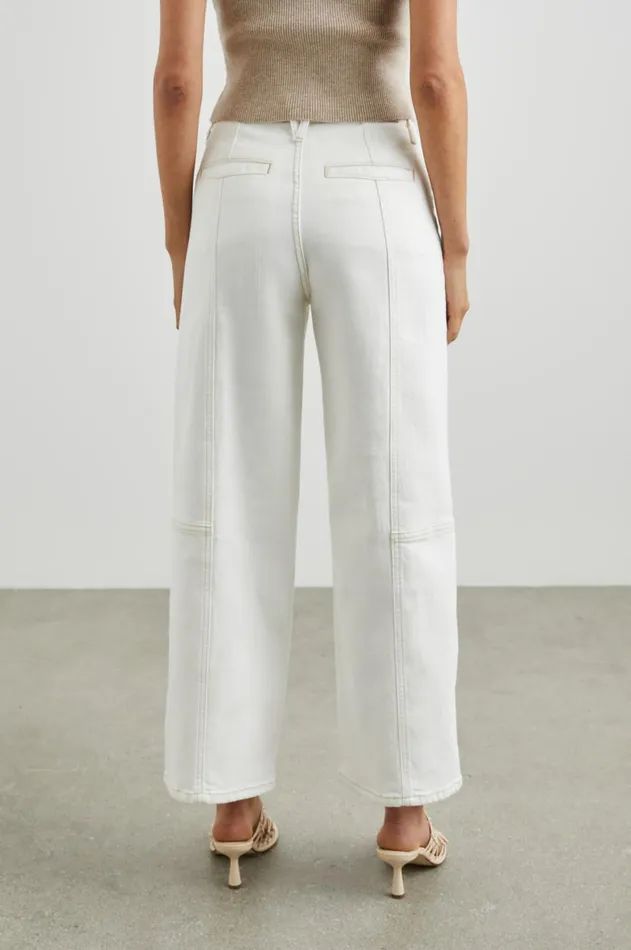 Denim Women Rails Getty Crop Utility Wide Leg Vintage Ecru Contrast Stitch