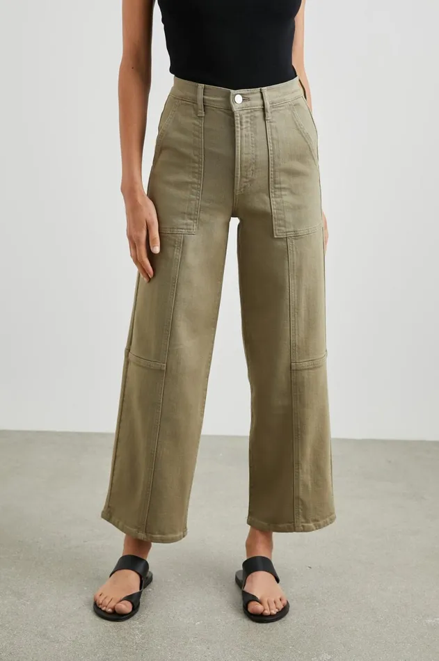 Denim Women Rails Getty Crop Utility Wide Leg Washed Olive