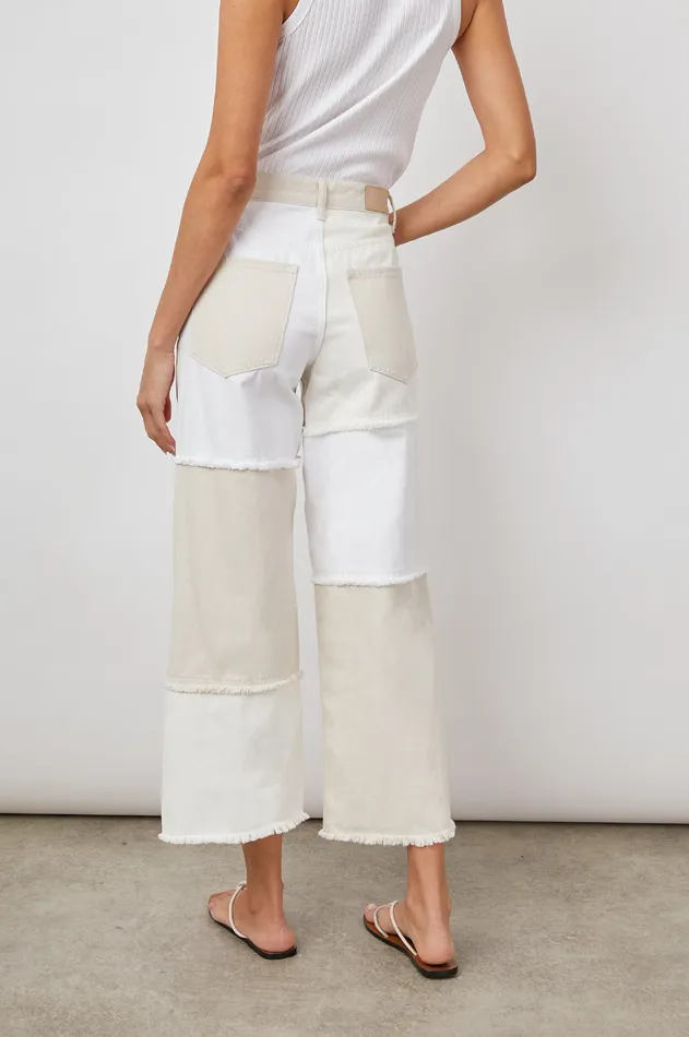 Denim Women Rails Getty Crop Wide Leg Ecru Patchwork