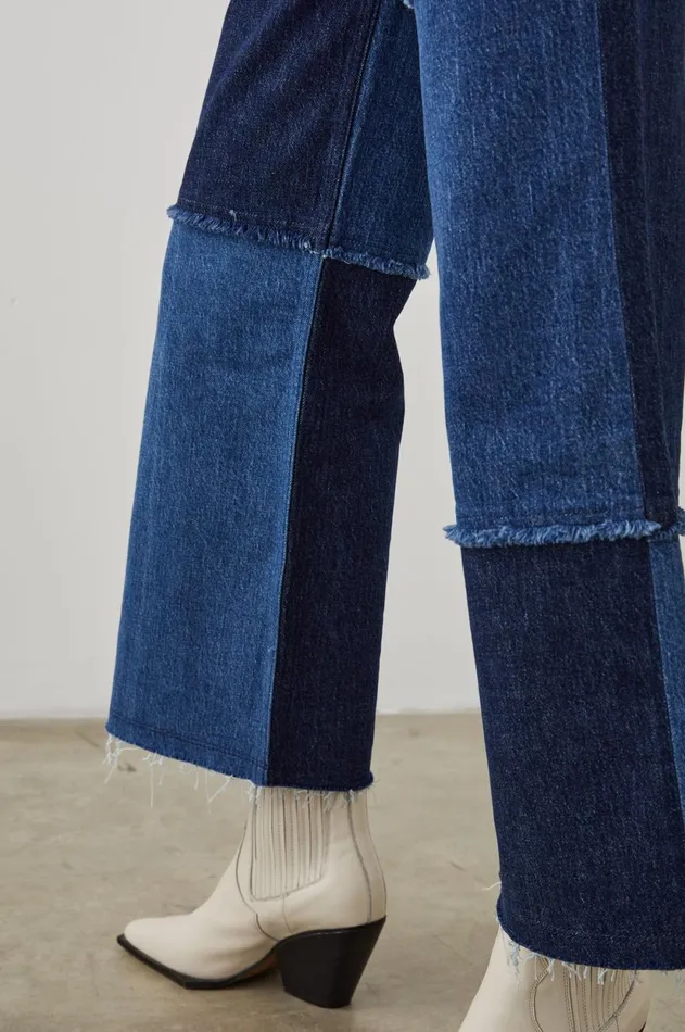 Denim Women Rails Getty Crop Wide Leg Indigo Patchwork