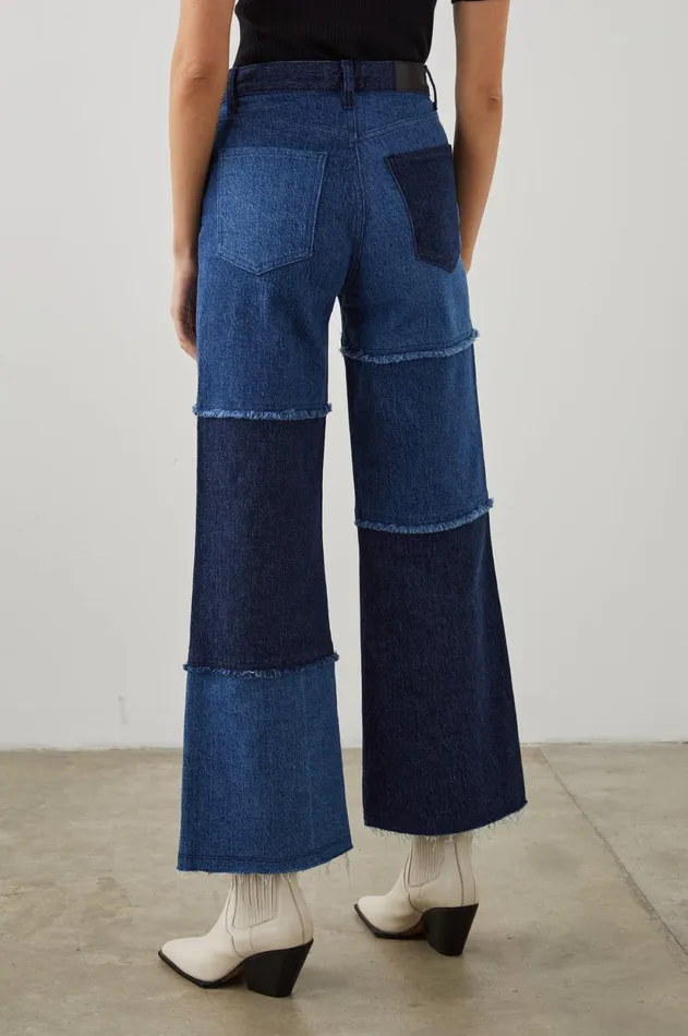 Denim Women Rails Getty Crop Wide Leg Indigo Patchwork