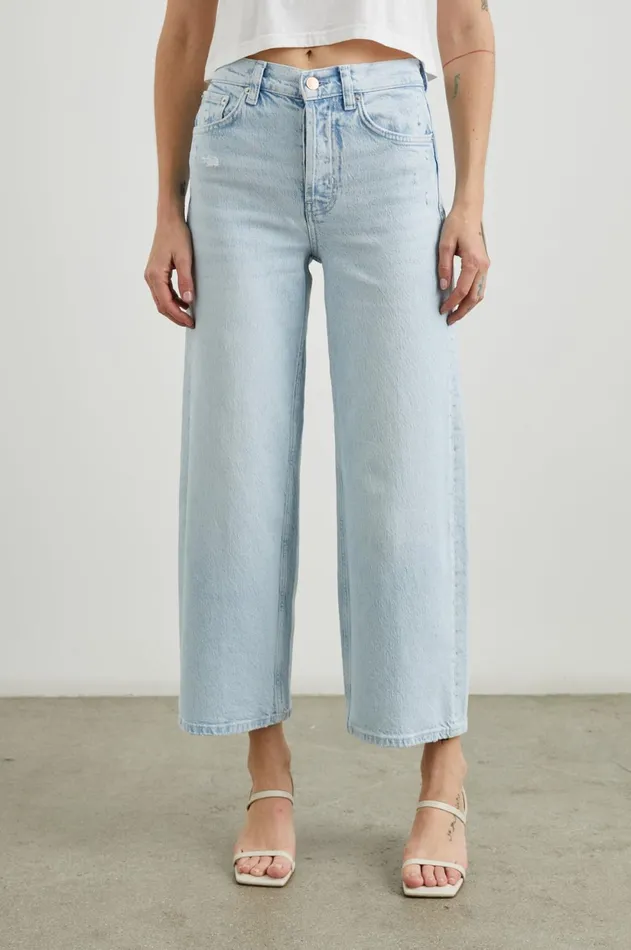 Denim Women Rails Getty Crop Wide Leg Ocean Breeze Distress