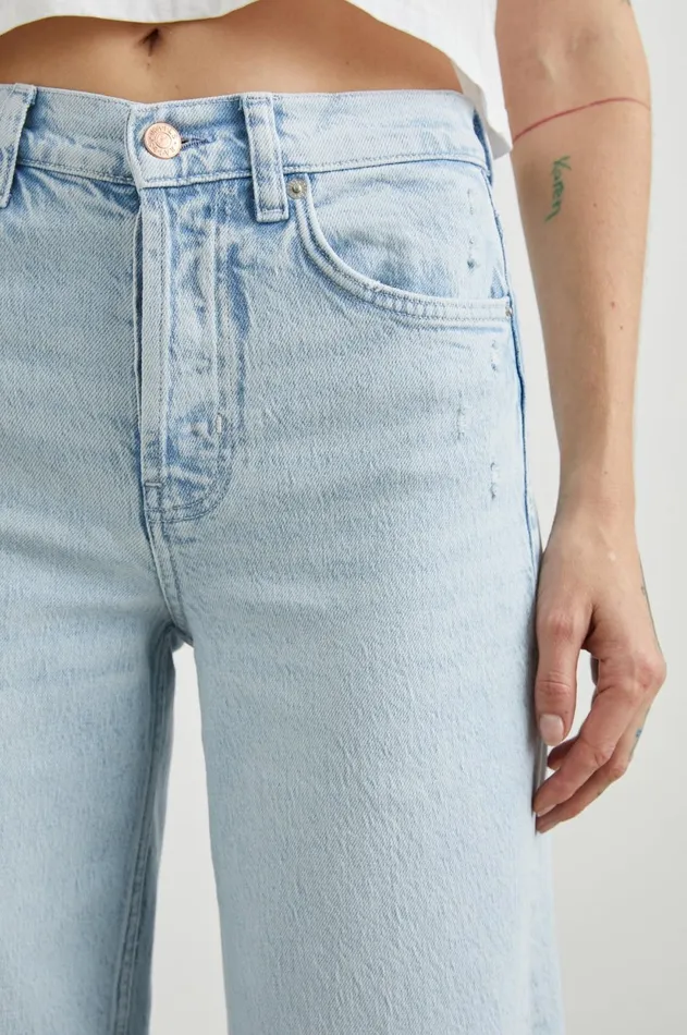 Denim Women Rails Getty Crop Wide Leg Ocean Breeze Distress