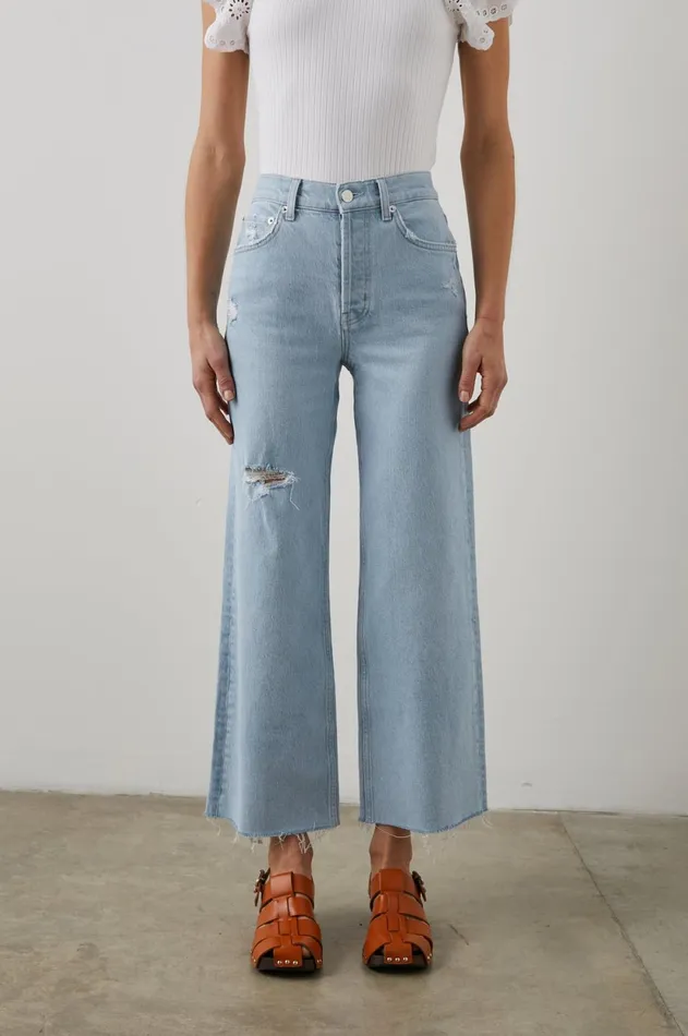 Denim Women Rails Getty Crop Wide Leg Oceanview Distress