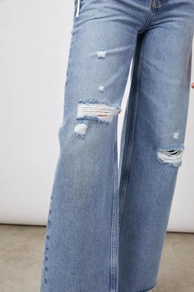 Denim Women Rails Getty Wide Leg Breezy Blue Distress