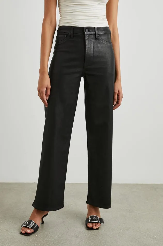 Denim Women Rails Getty Wide Leg Coated Noir