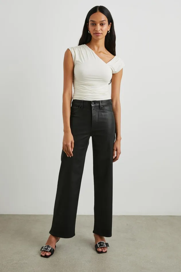 Denim Women Rails Getty Wide Leg Coated Noir