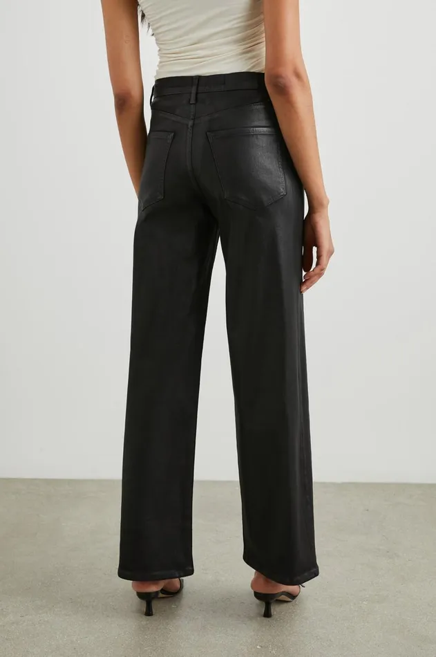 Denim Women Rails Getty Wide Leg Coated Noir