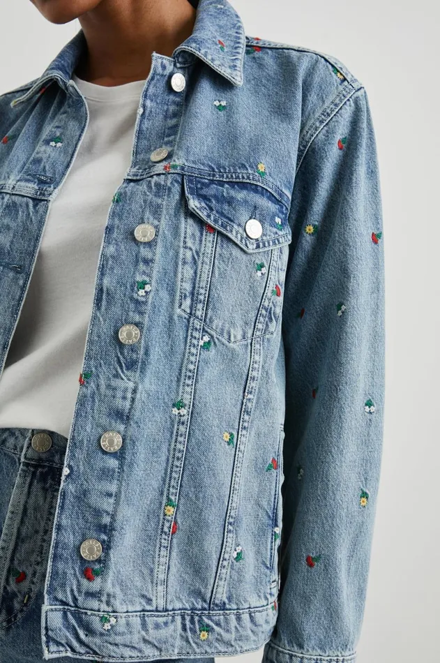 Denim Women Rails Grove Boyfriend Trucker Jacket Flower Field