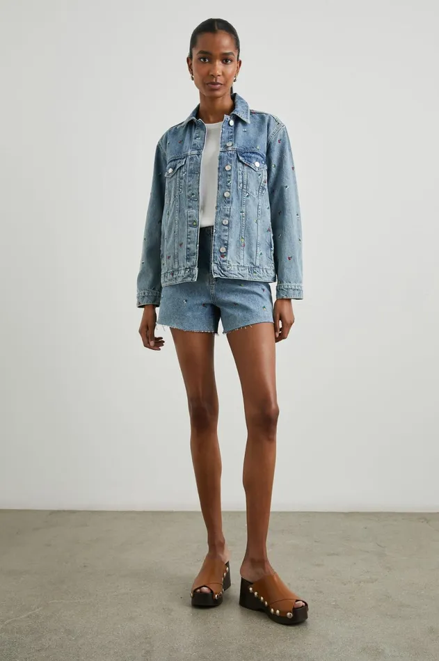 Denim Women Rails Grove Boyfriend Trucker Jacket Flower Field