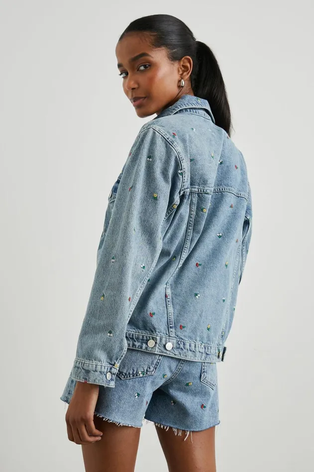 Denim Women Rails Grove Boyfriend Trucker Jacket Flower Field
