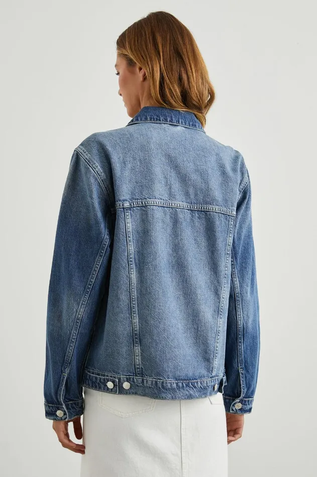 Denim Women Rails Grove Boyfriend Trucker Jacket Indigo Haze