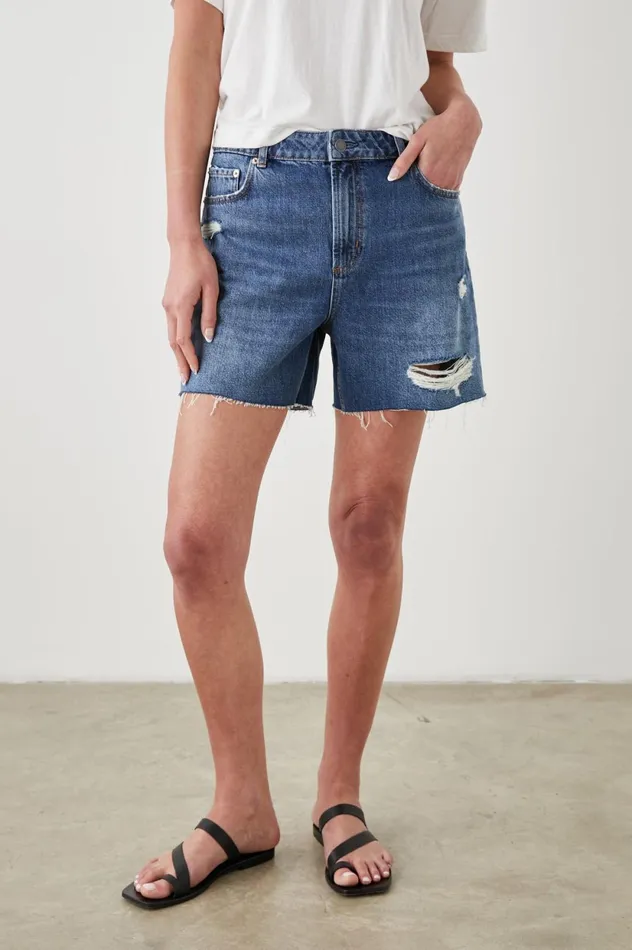 Denim Women Rails Hermosa Short Riverside Distress