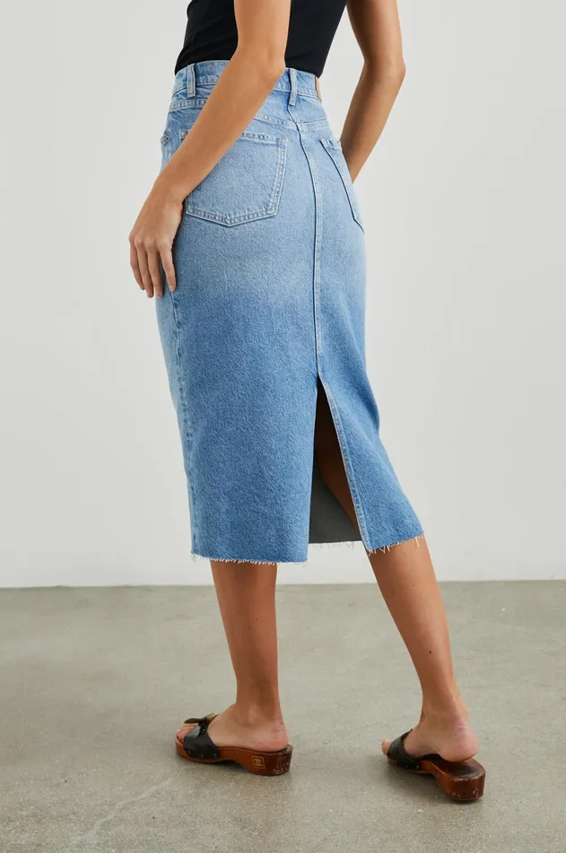 Denim Women Rails Highland Skirt Baja Blue Raw Hem