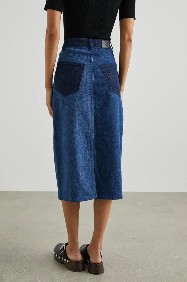 Denim Women Rails Highland Skirt Indigo Patchwork