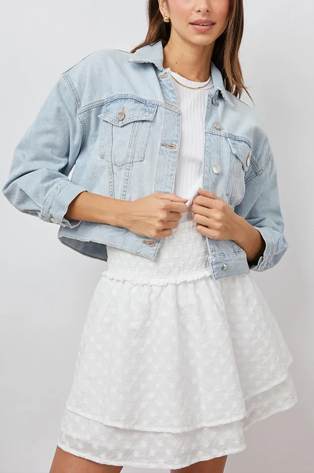 Denim Women Rails Indio Jacket Faded Blue Distress