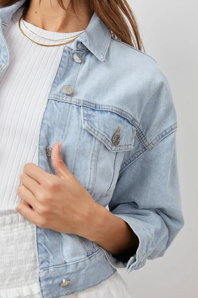 Denim Women Rails Indio Jacket Faded Blue Distress