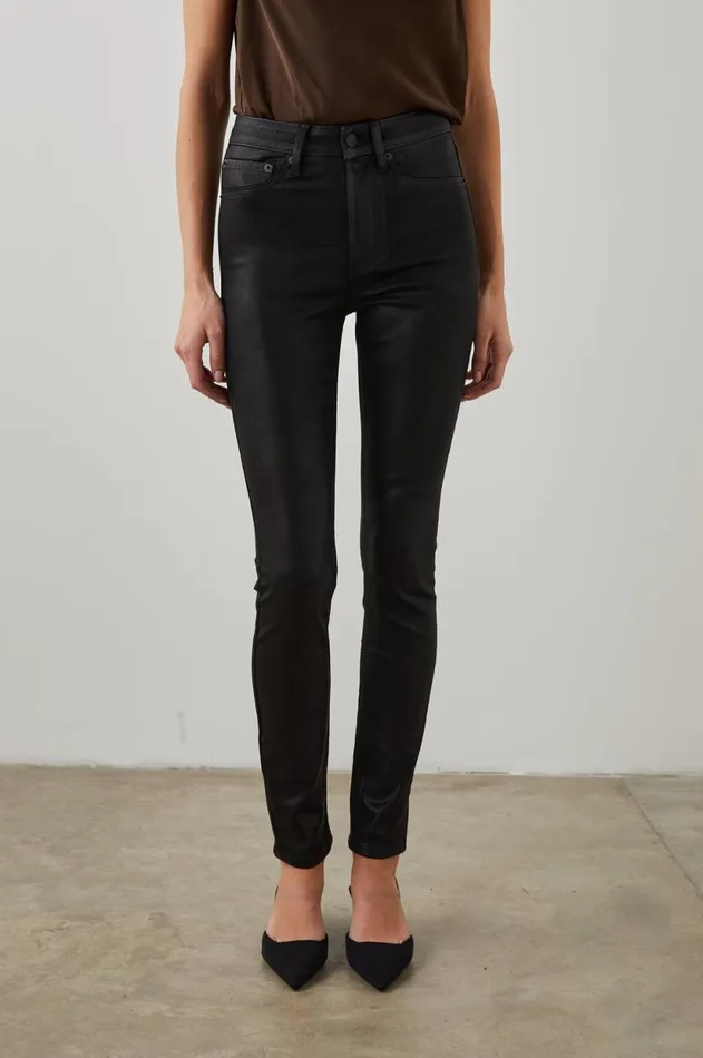 Denim Women Rails Larchmont Skinny Coated Noir