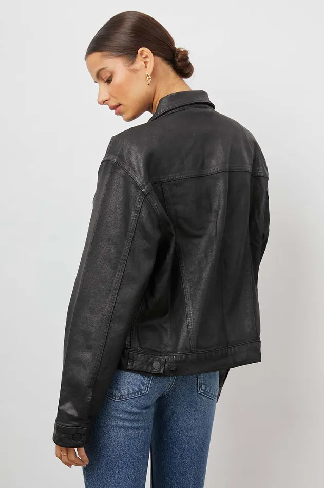 Denim Women Rails Mulholland Jacket Coated Noir