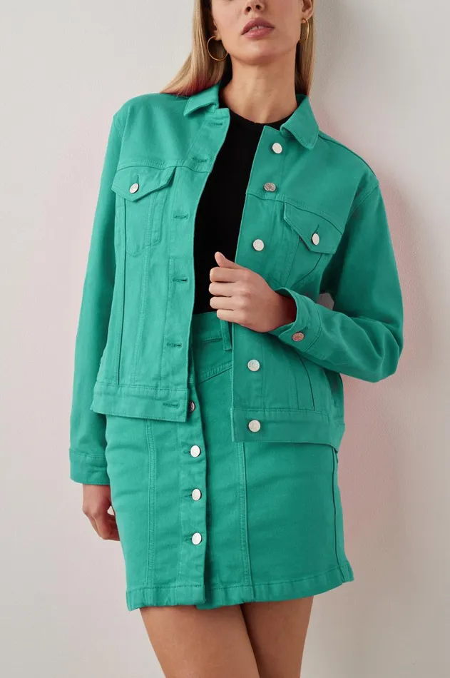 Denim Women Rails Mulholland Jacket Emerald