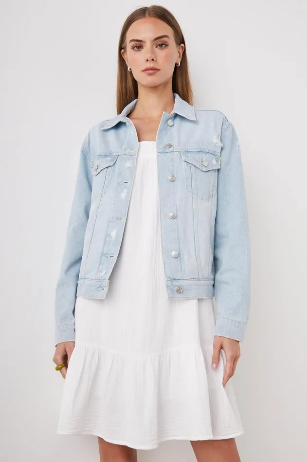 Denim Women Rails Mulholland Jacket Faded Blue Distress