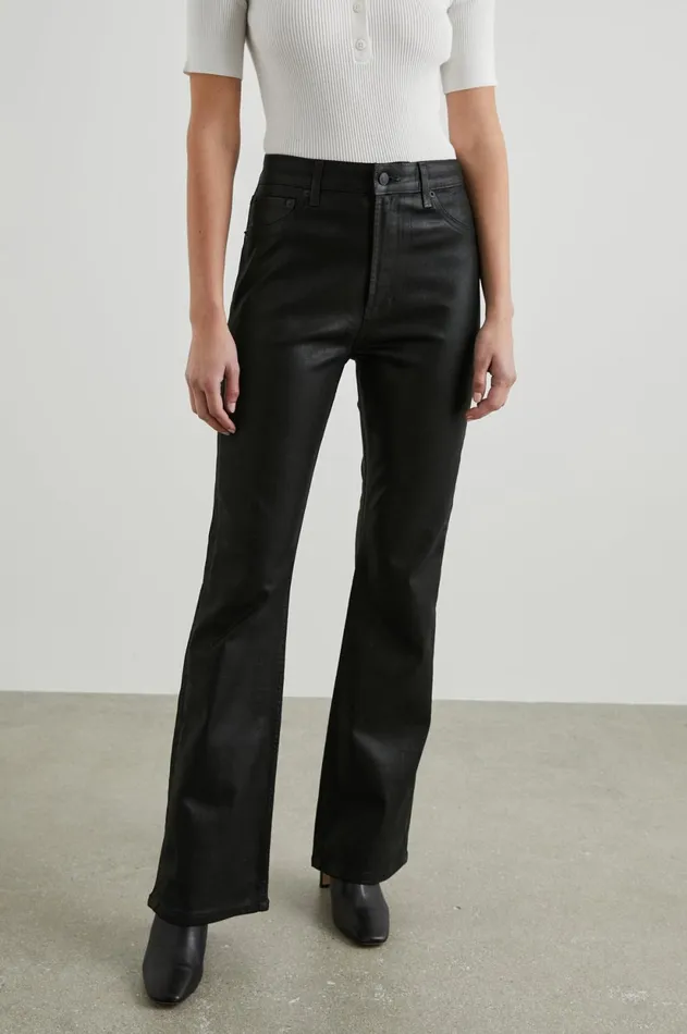Denim Women Rails Sunset Slim Flare Coated Noir