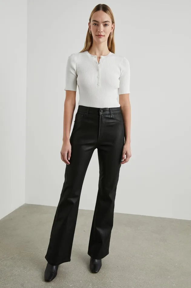 Denim Women Rails Sunset Slim Flare Coated Noir
