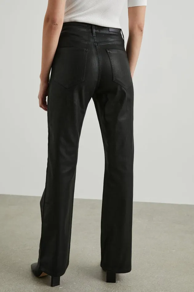 Denim Women Rails Sunset Slim Flare Coated Noir