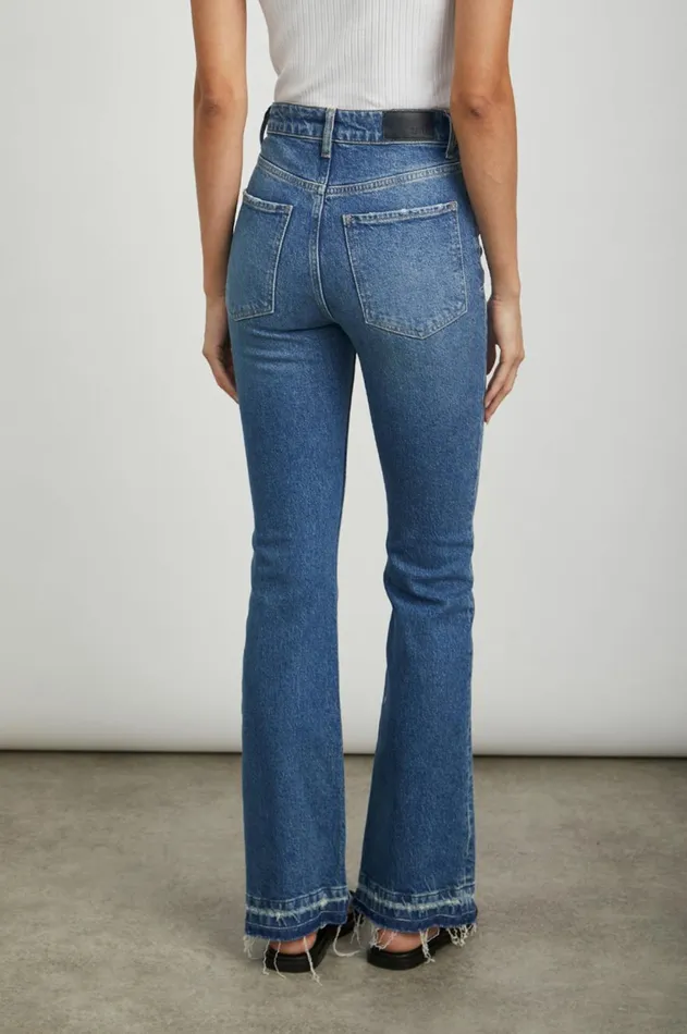 Denim Women Rails Sunset Slim Flare Mazarine Let Down Hem