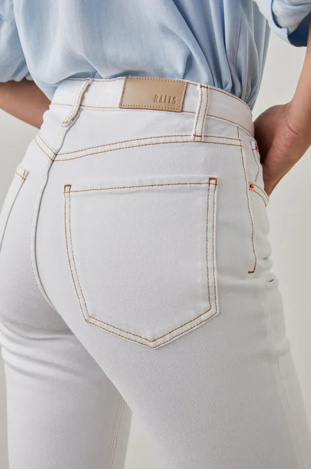 Denim Women Rails Sunset Slim Flare Salt White Contrast Stitch