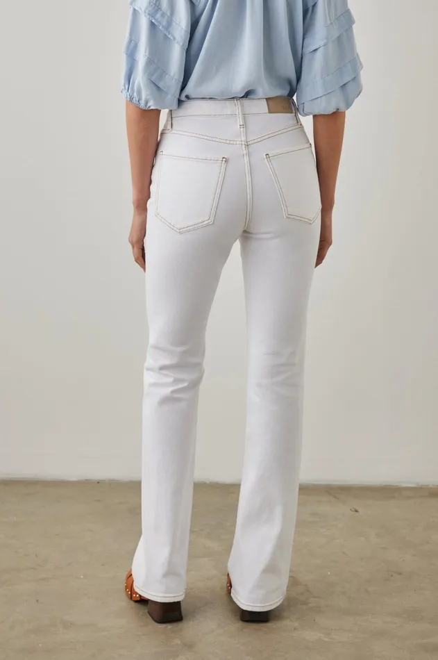 Denim Women Rails Sunset Slim Flare Salt White Contrast Stitch