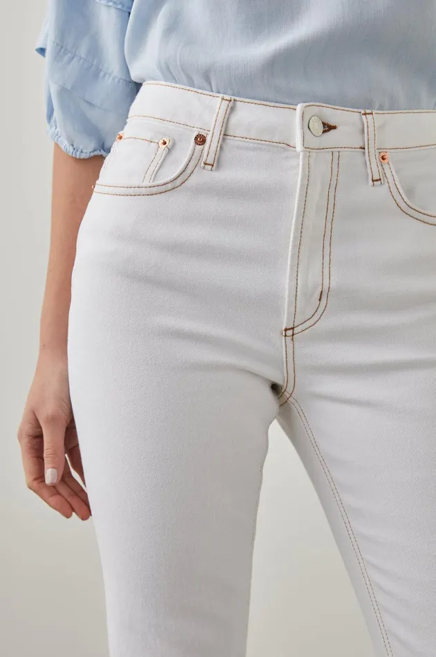 Denim Women Rails Sunset Slim Flare Salt White Contrast Stitch