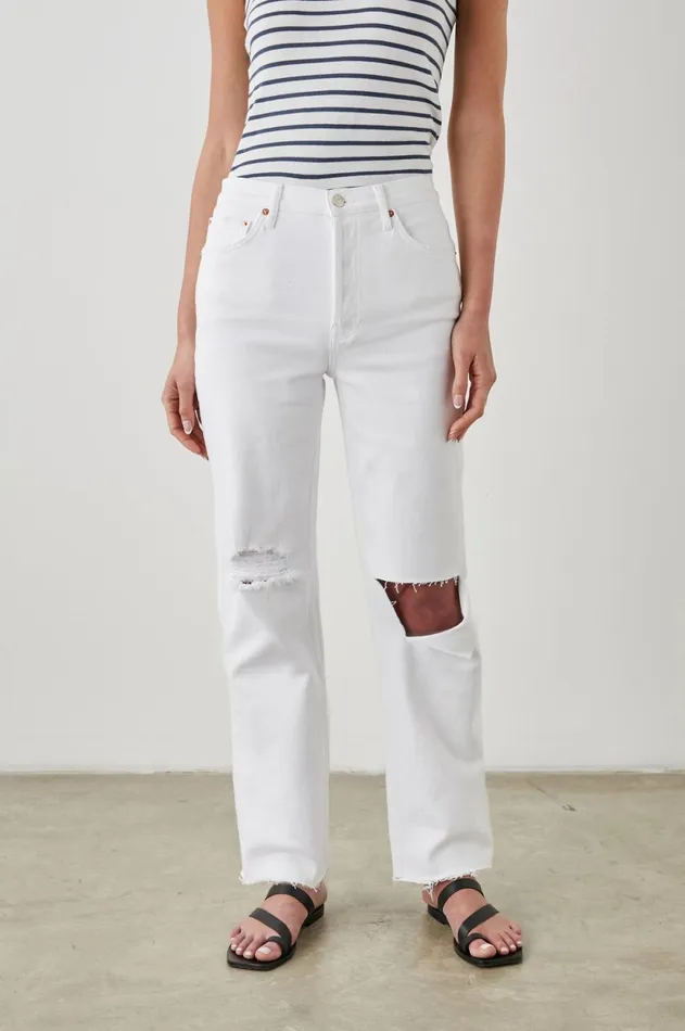 Denim Women Rails Topanga Straight Salt White Distress