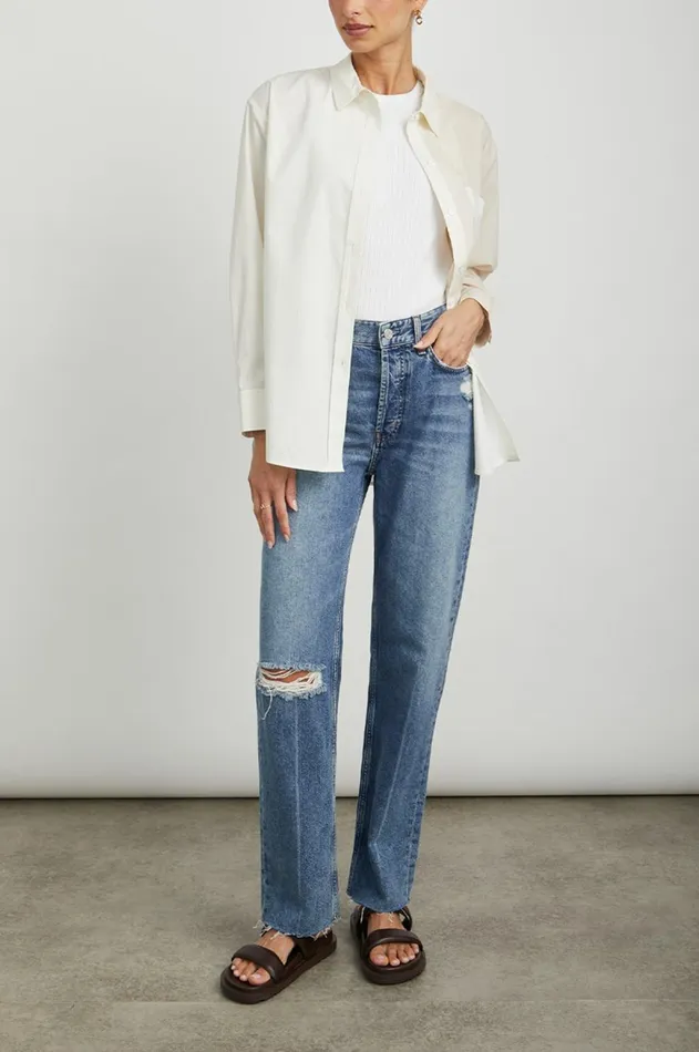 Denim Women Rails Topanga Straight Vintage Sapphire Distress