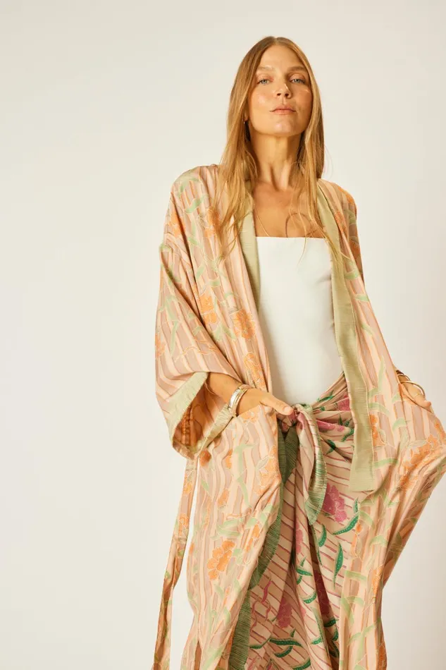 Diane Long Robe Chamomile Apricot Women Natalie Martin Coverups