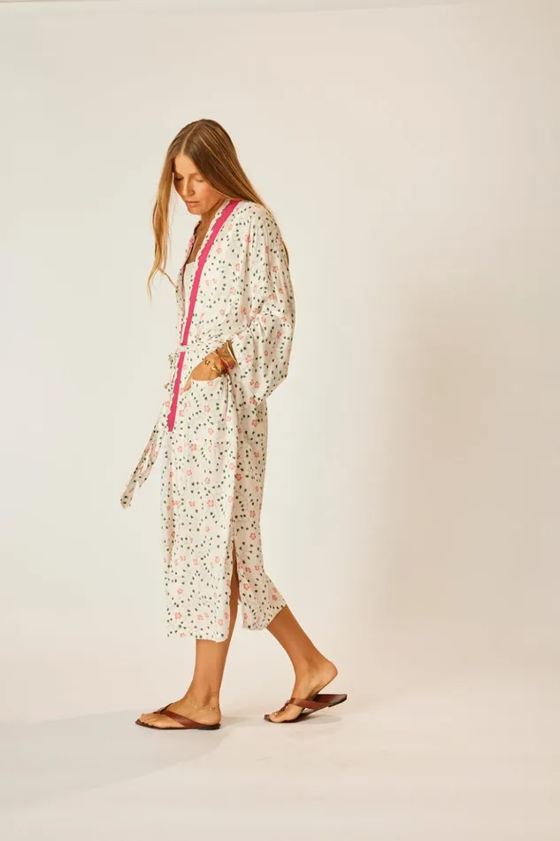 Diane Long Robe Pinwheel Cotton Women Natalie Martin Dresses