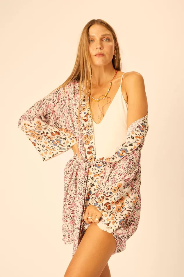 Diane Short Robe Petite Fleur Rose Women Natalie Martin Coverups