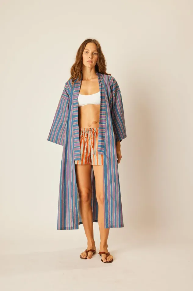 Diane Smoking Jacket Batik Stripe Lavender Women Natalie Martin Coverups Diane Smoking Jacket Batik Stripe Lavender Women Natalie Martin Coverups