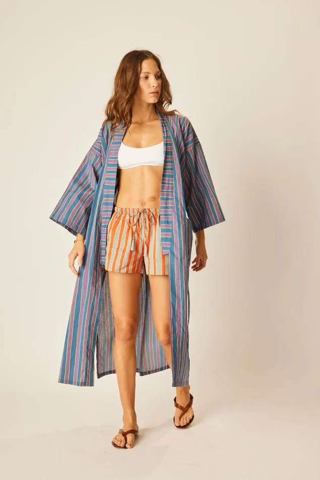Diane Smoking Jacket Batik Stripe Lavender Women Natalie Martin Coverups Diane Smoking Jacket Batik Stripe Lavender Women Natalie Martin Coverups