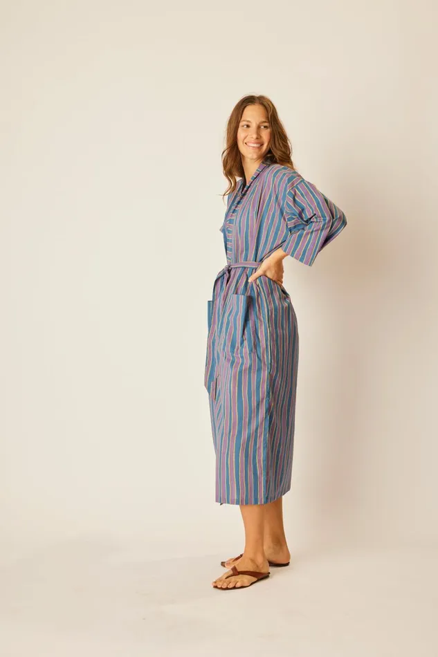 Diane Smoking Jacket Batik Stripe Lavender Women Natalie Martin Coverups Diane Smoking Jacket Batik Stripe Lavender Women Natalie Martin Coverups