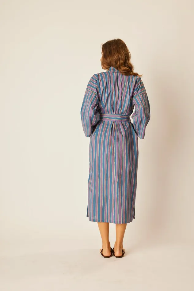 Diane Smoking Jacket Batik Stripe Lavender Women Natalie Martin Coverups Diane Smoking Jacket Batik Stripe Lavender Women Natalie Martin Coverups