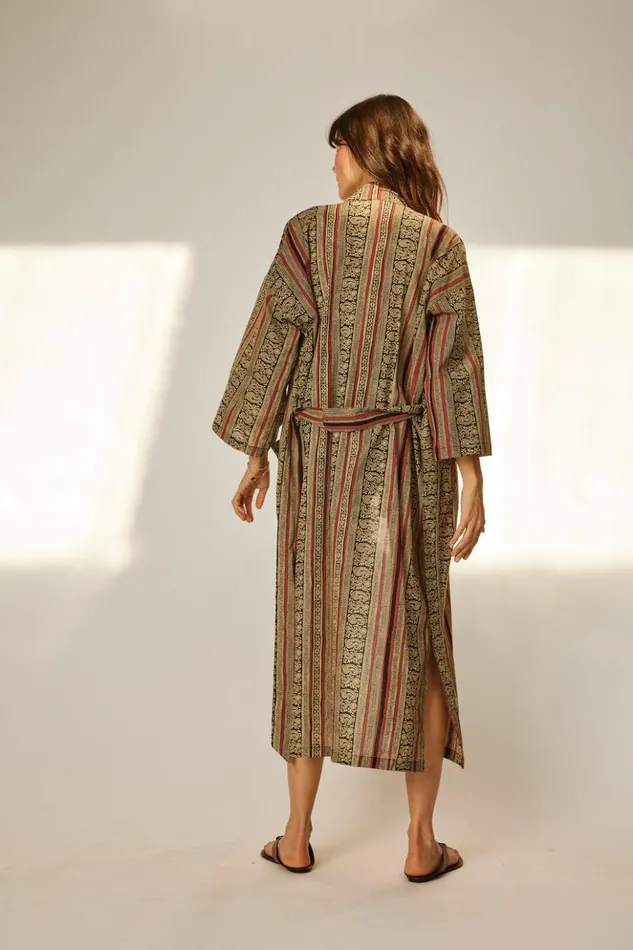 Diane Smoking Jacket Paisley Stripe Black Women Natalie Martin Coverups Diane Smoking Jacket Paisley Stripe Black Women Natalie Martin Coverups
