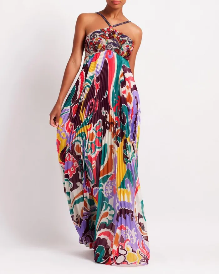 Dresses and Jumpsuits Women Patbo Beaded Daydreamer Pleated Gown Multi